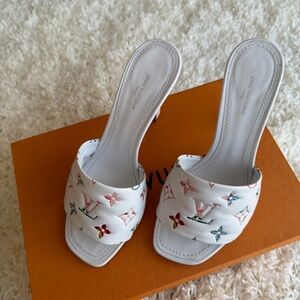 Louis Vuitton White Multicolor Heels